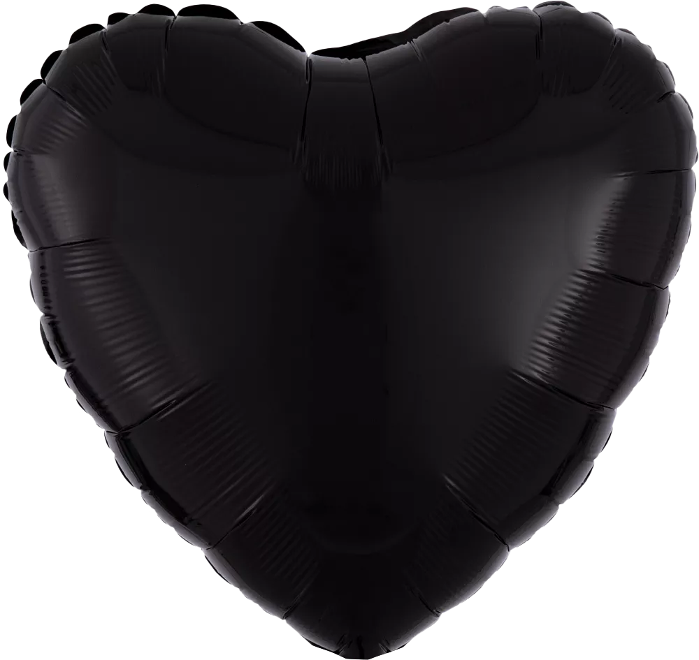Anagram 18 inch Metallic Black Heart Foil Balloon