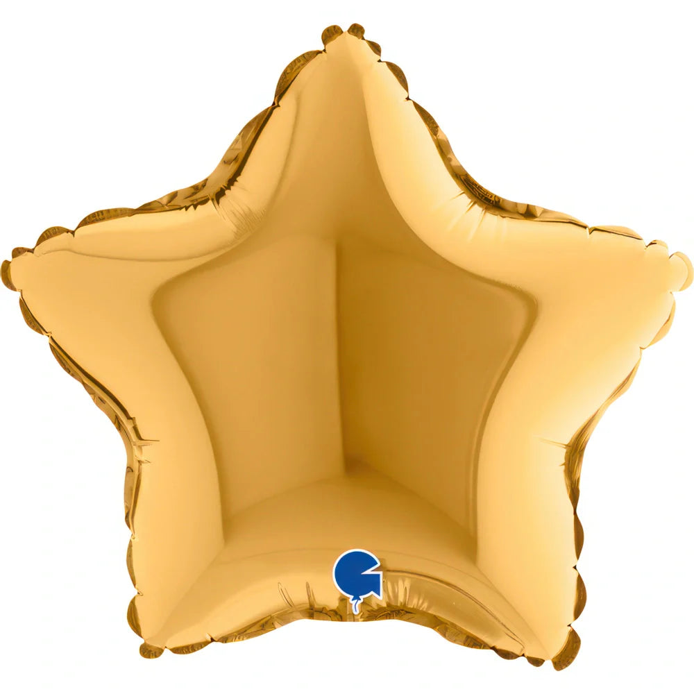 09202g-star-09inc-gold-b_Grabo 9 inch Gold Star Mini Foil Balloon (Air-Filled)