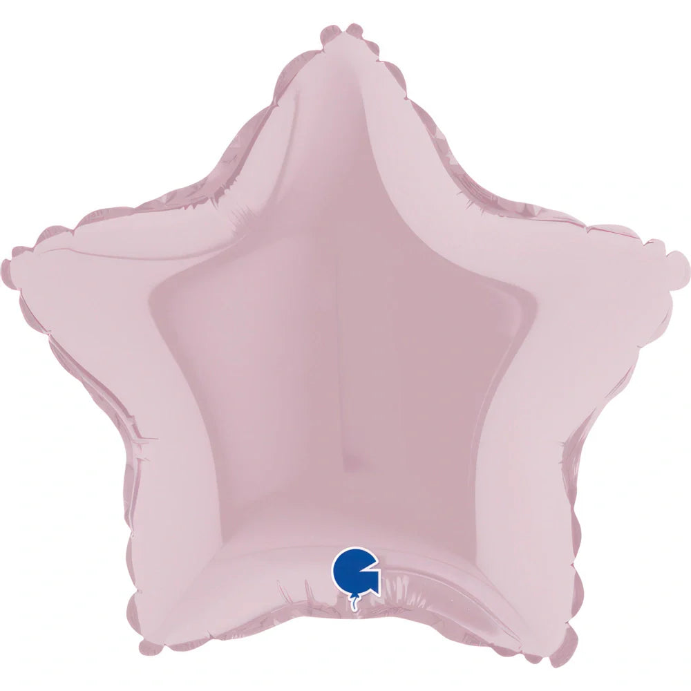 09222pp-star-09inc-pastel-pink-b_Grabo 9 inch Pastel Pink Star Mini Foil Balloon (Air-Filled)