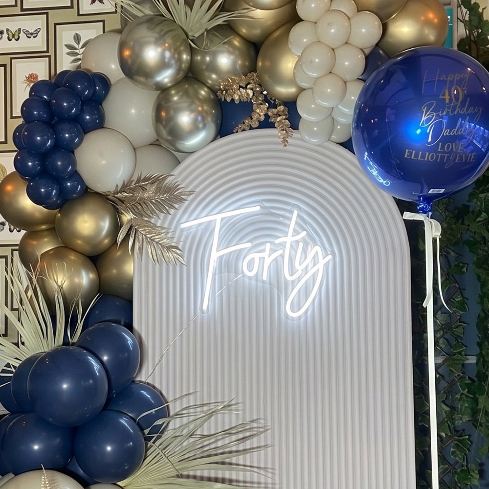 Forty Neon Sign - Cool White 75x60cm