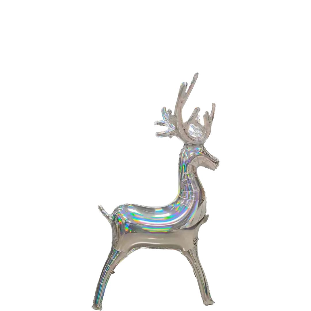 16 x 26 inch Silver Christmas Baby Reindeer Standing Foil Balloon