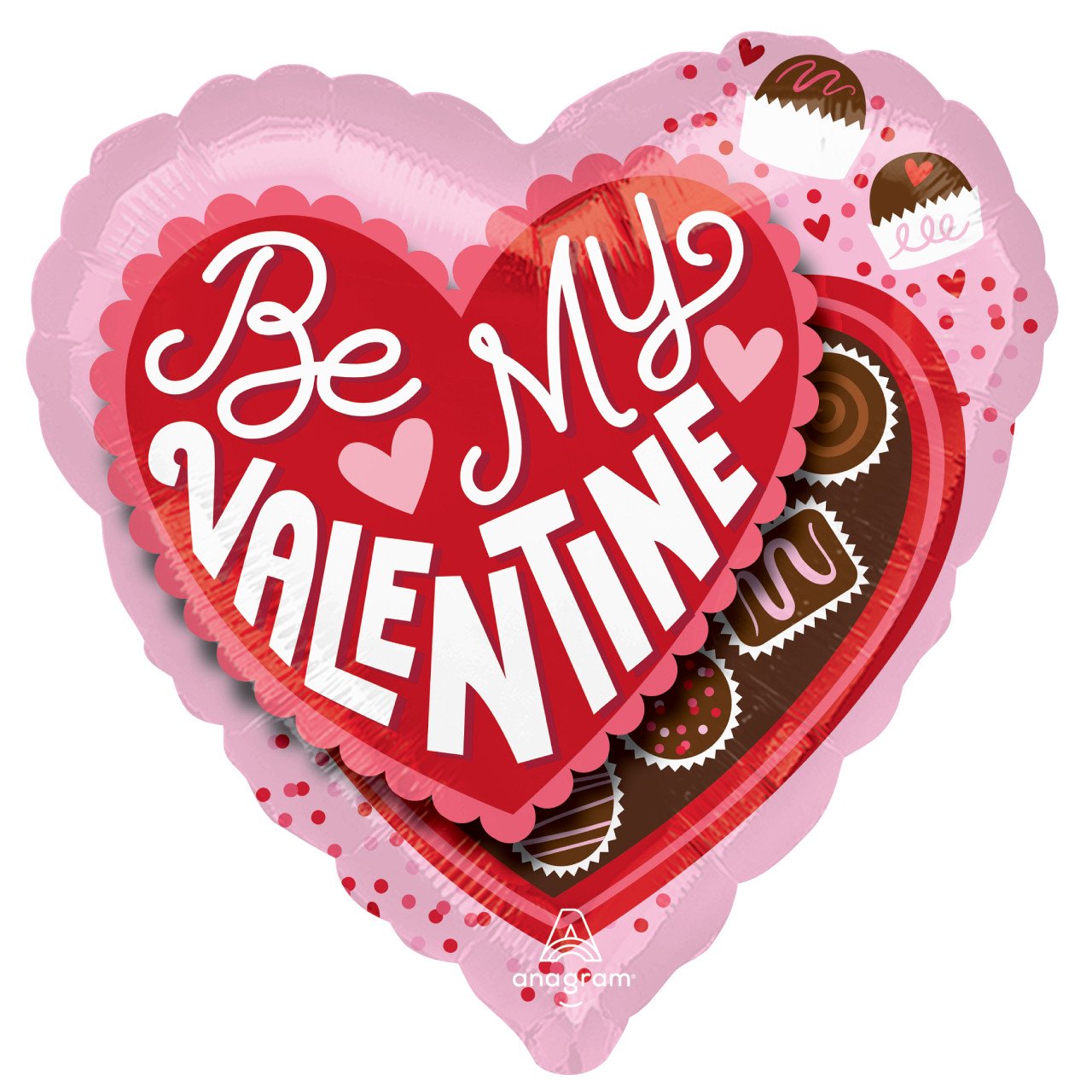 Anagram 18 inch Be My Valentine Chocolates Heart Foil Balloon