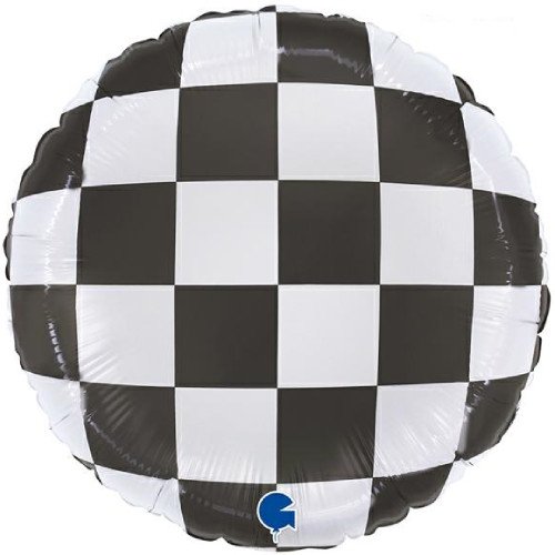 18 inch Checkerboard Round Foil Balloon