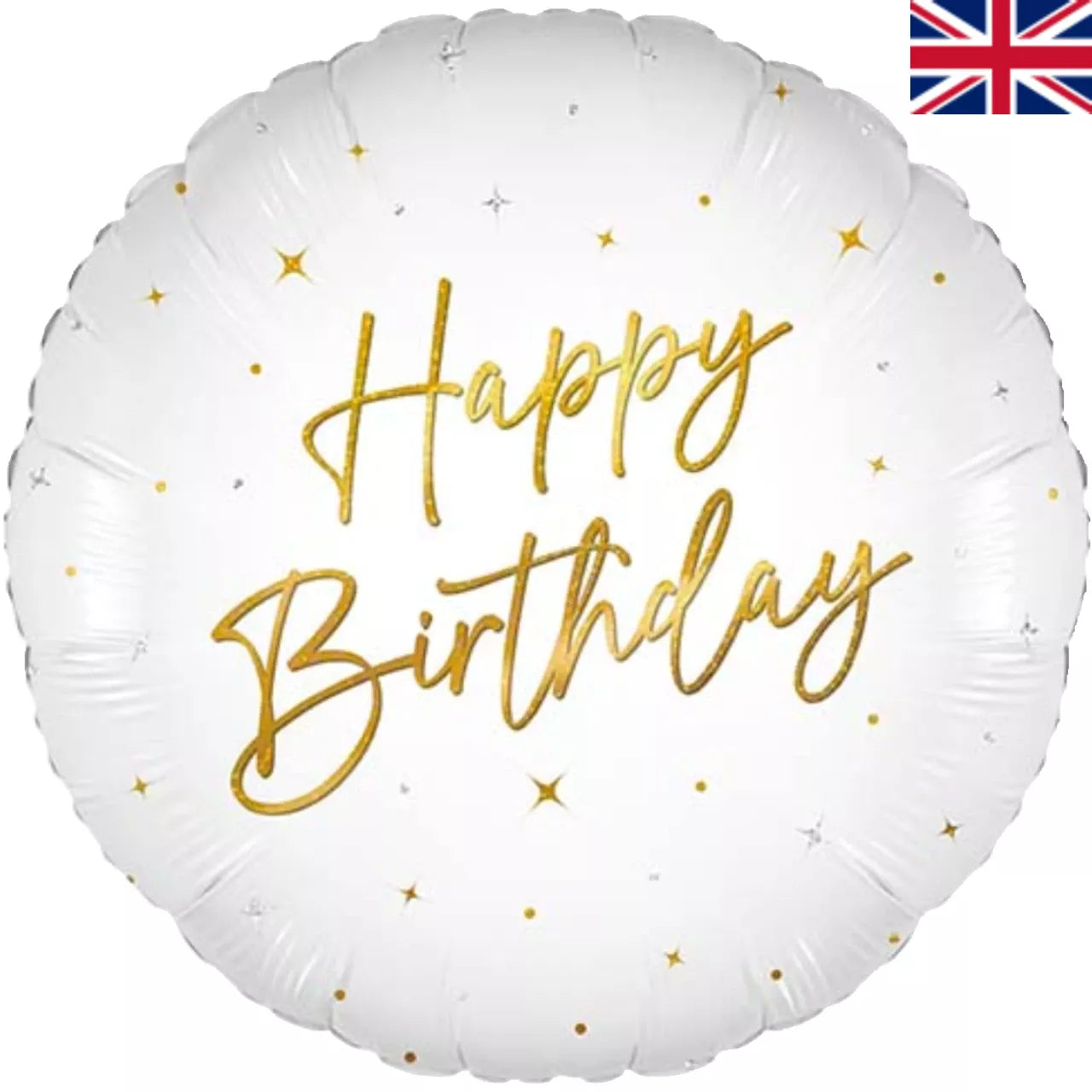 18 inch Happy Birthday White Elegant Sparkle Holographic Foil Balloon