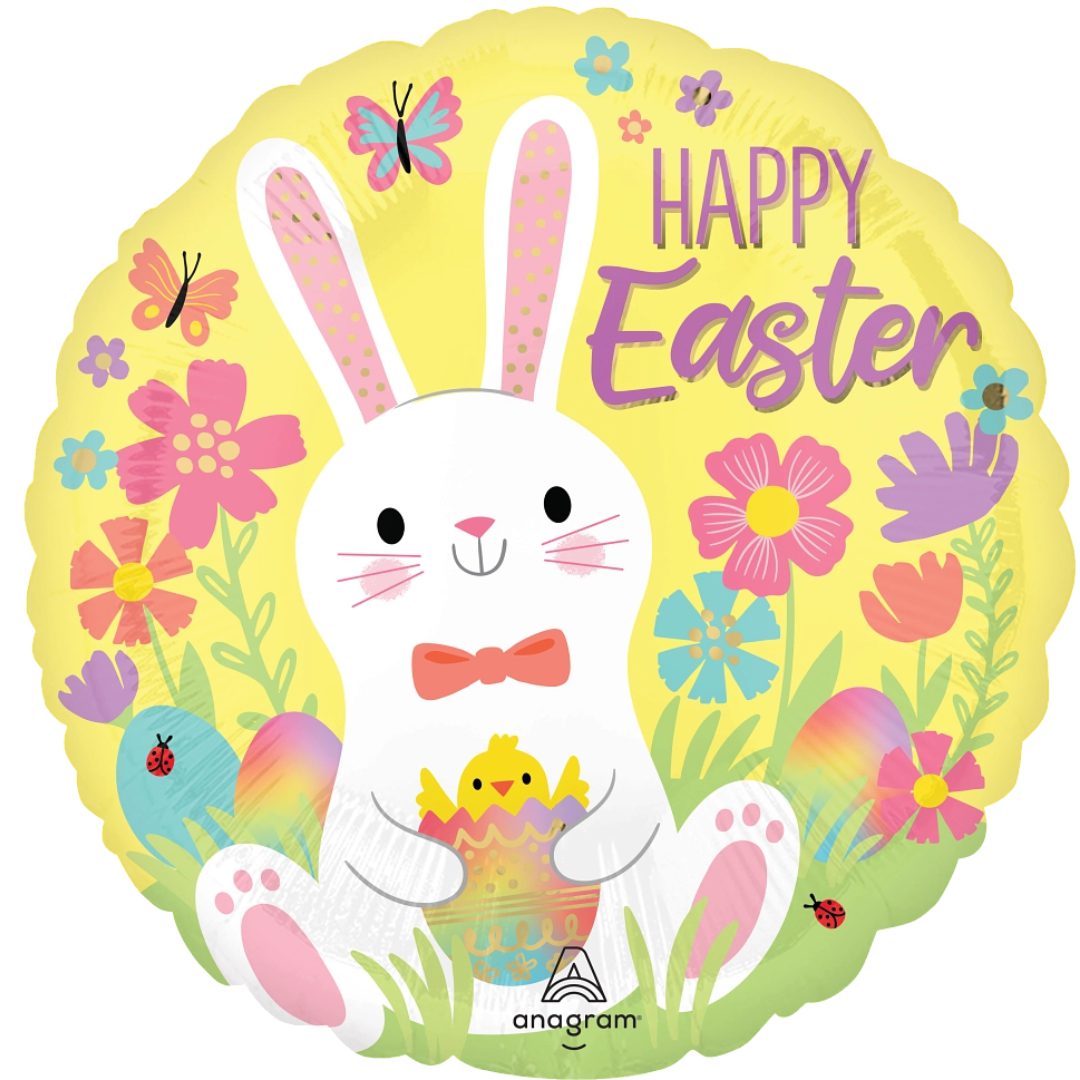 18 inch Happy Easter Bunny Love Foil Balloon