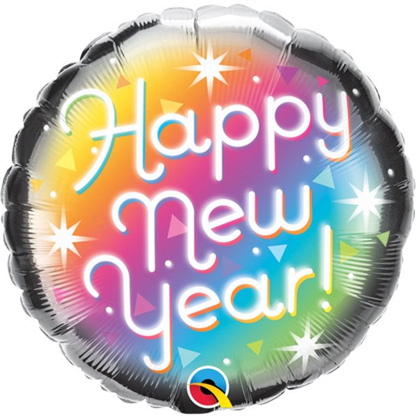 Qualatex 18 inch New Year Prismatic Foil Balloon