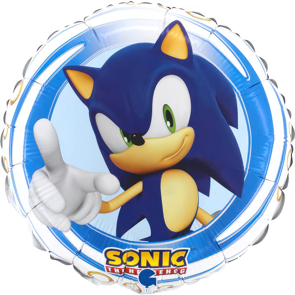 18 inch Sonic the Hedgehog Round Foil Balloon_l18053-r18-sonic-fr-b
