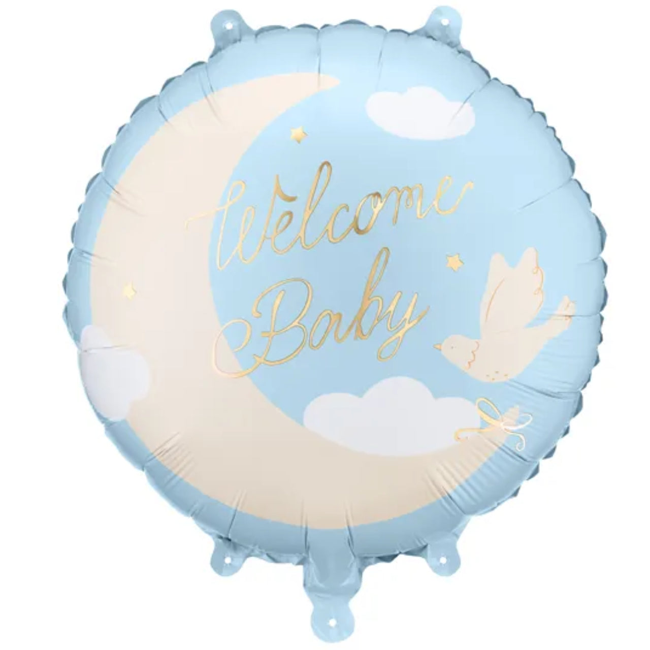 18 inch Welcome Baby Moon Blue Foil Balloon
