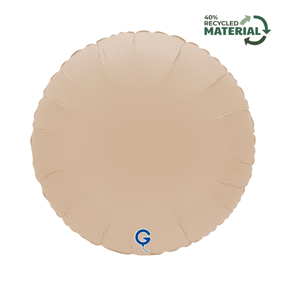 Grabo 18 inch Round Soft Matte Cappuccino Foil Balloon