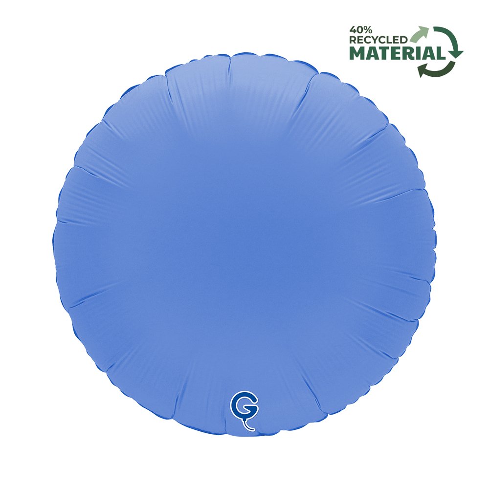 Grabo 18 inch Round Soft Matte Lotus Blue Foil Balloon
