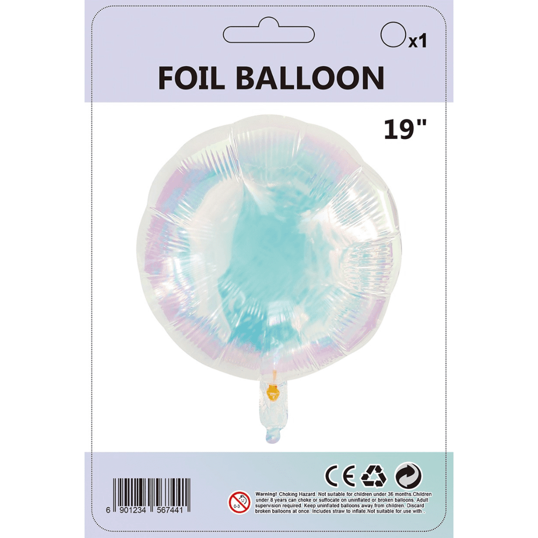 19 inch Iridescent Round Shape Foil Balloon