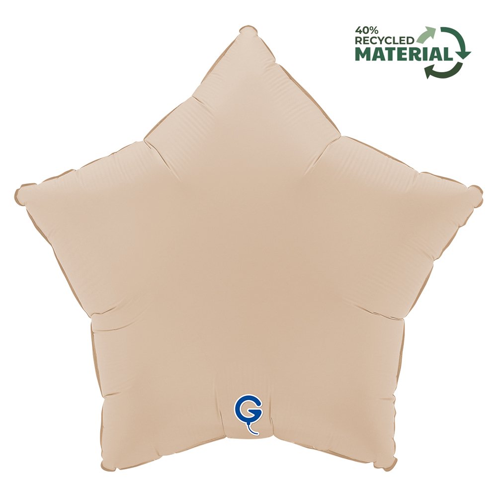 Grabo 18 inch Soft Matte Cappuccino Star Foil Balloon