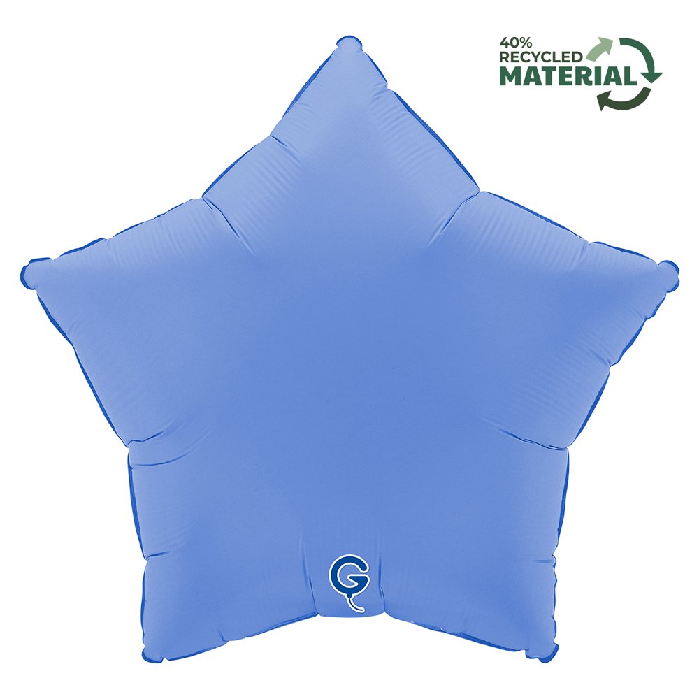 Grabo 18 inch Soft Matte Lotus Blue Star Foil Balloon