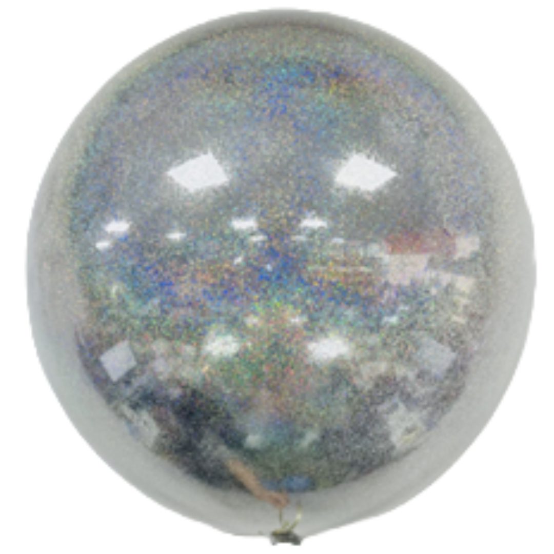 20 inch Silver Glitter Sphere Balloon