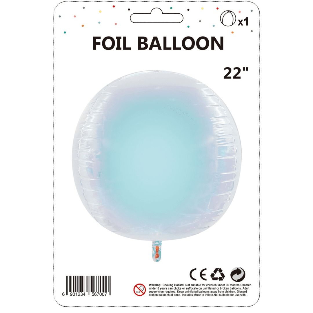 22 inch Iridescent Round Shape Foil Balloon_