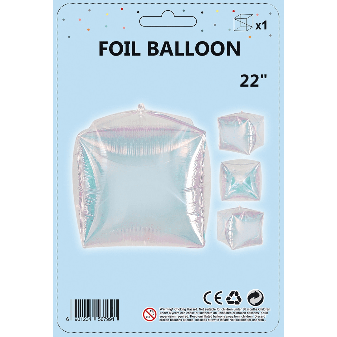 22 inch Iridescent Square Cubed Foil Balloon