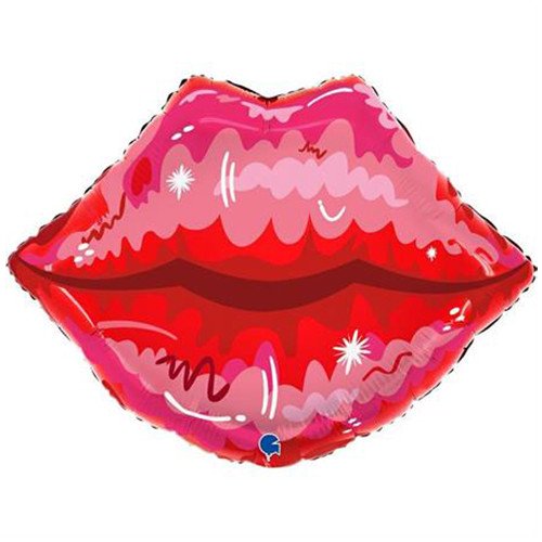 Grabo 22 inch Pink Kissy Lips Foil Balloon