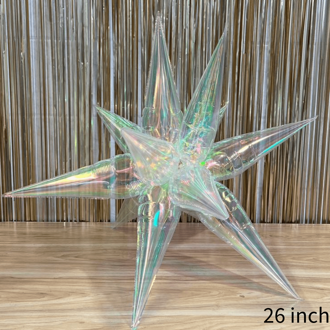 26 inch 12 point Iridescent Spikey Starburst Foil Balloon