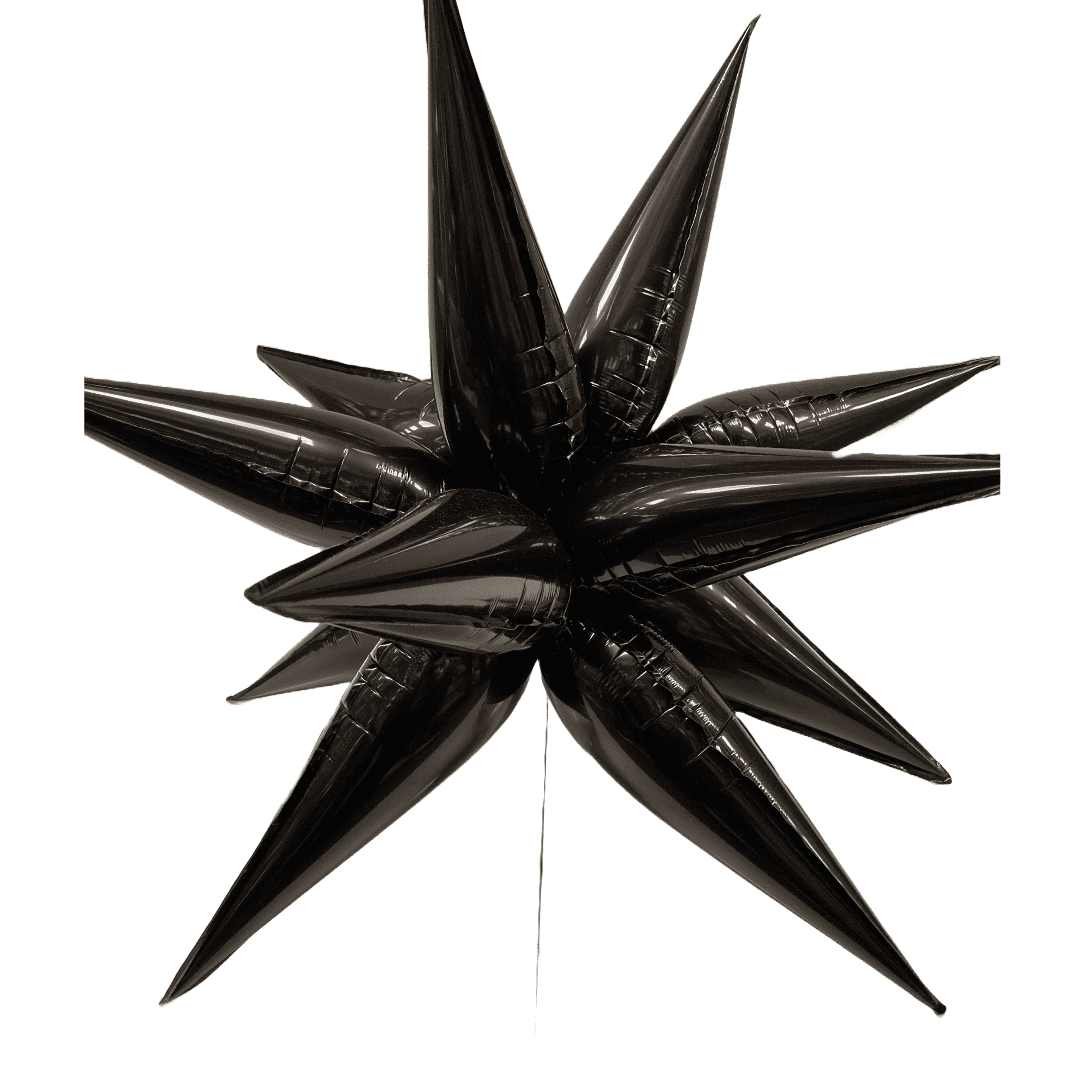 26 inch 12point Spikey Starburst Black Foil Balloon