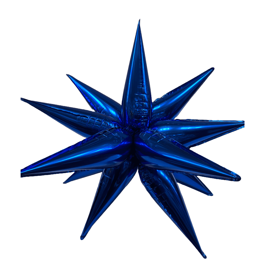 26 inch 12point Spikey Starburst Blue Foil Balloon