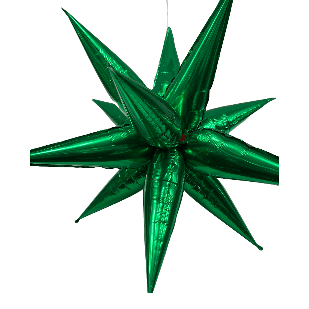 26 inch 12point Spikey Starburst Green Foil Balloon