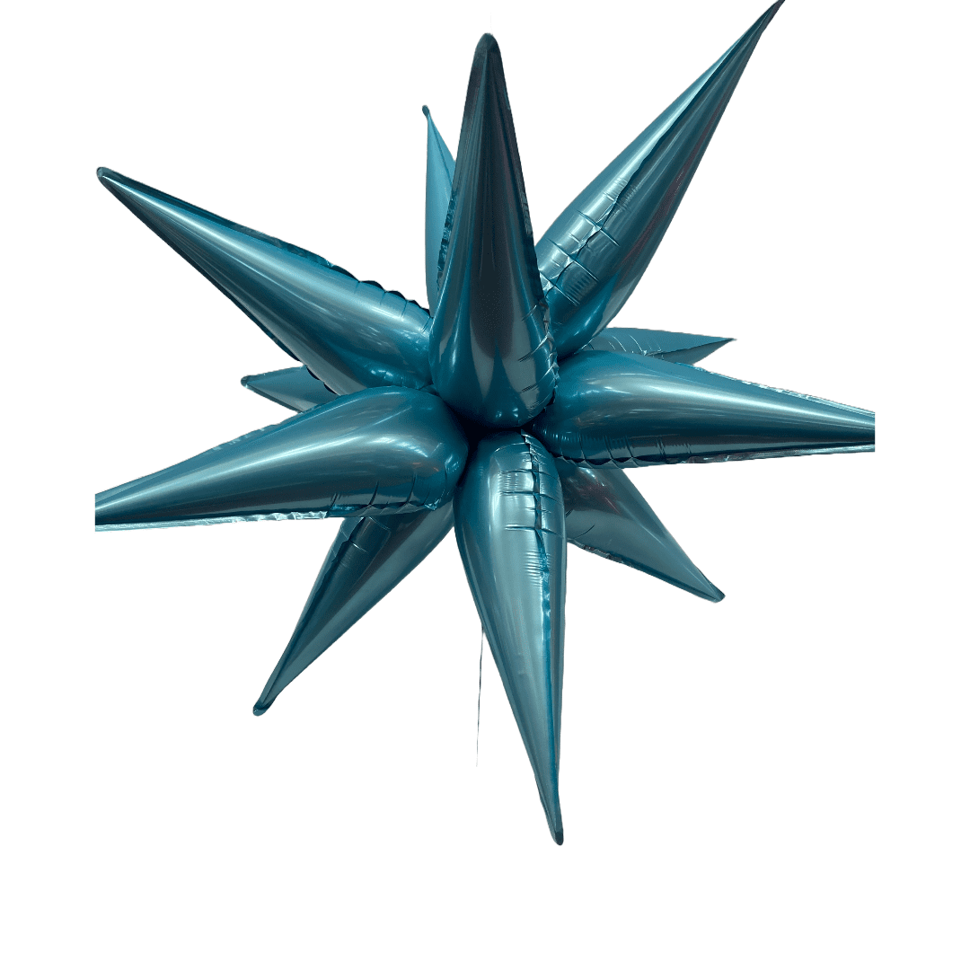 26 inch 12point Spikey Starburst Light Blue Foil Balloon