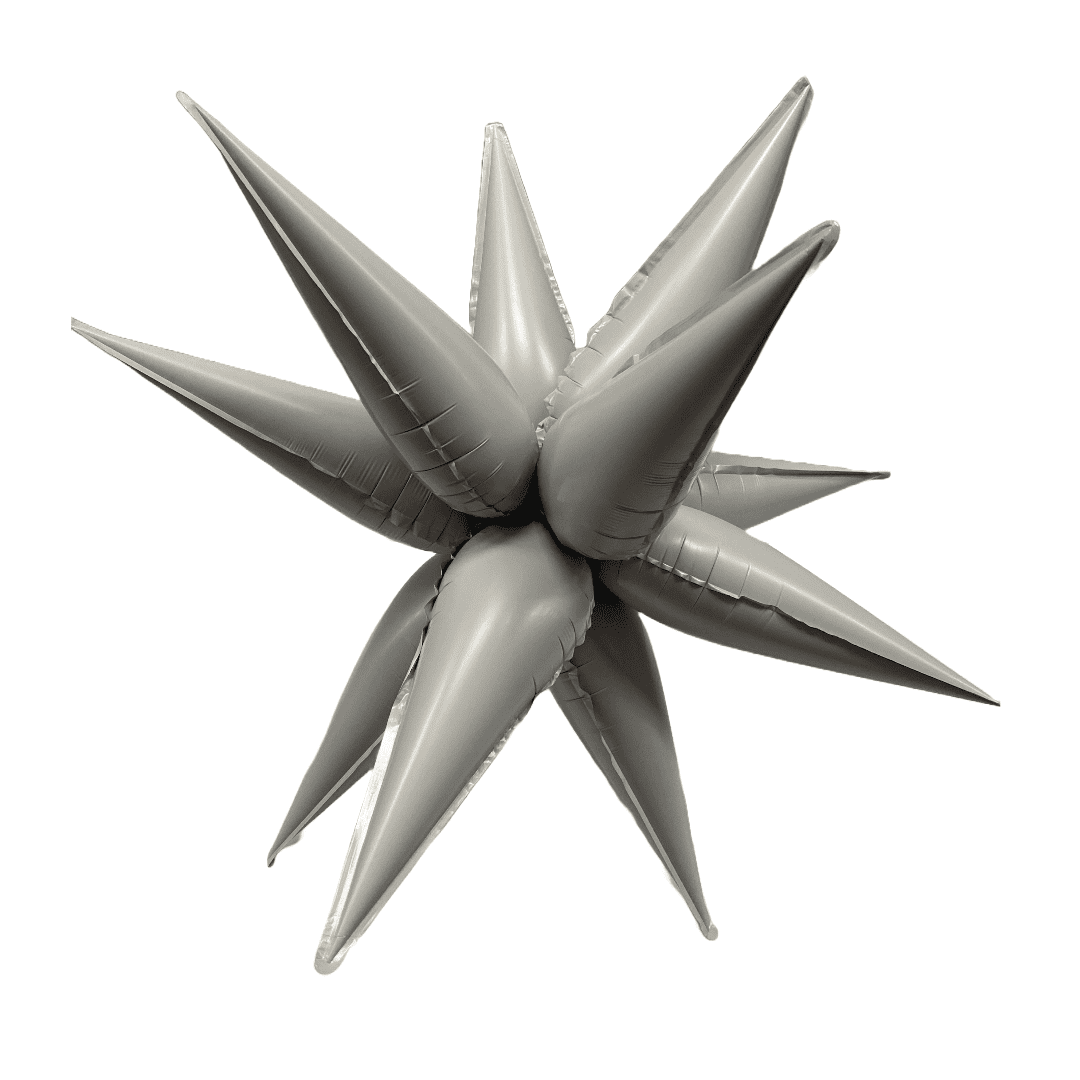 26 inch 12point Spikey Starburst Matte White Foil Balloon