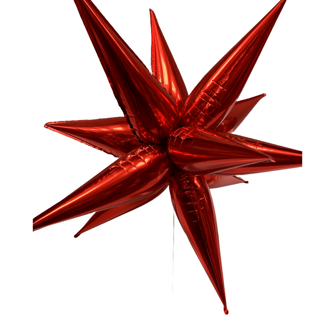 26 inch 12point Spikey Starburst Red Foil Balloon