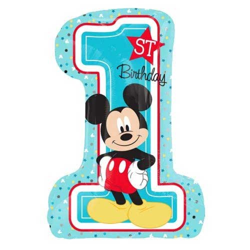 Anagram 28 inch Mickey Mouse 1st Birthday Supershape Foil Balloon