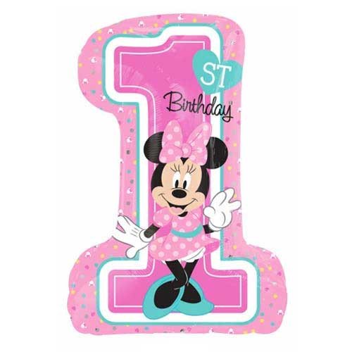 Anagram 28 inch Minnie Mouse 1st Birthday SuperShape Foil Balloon