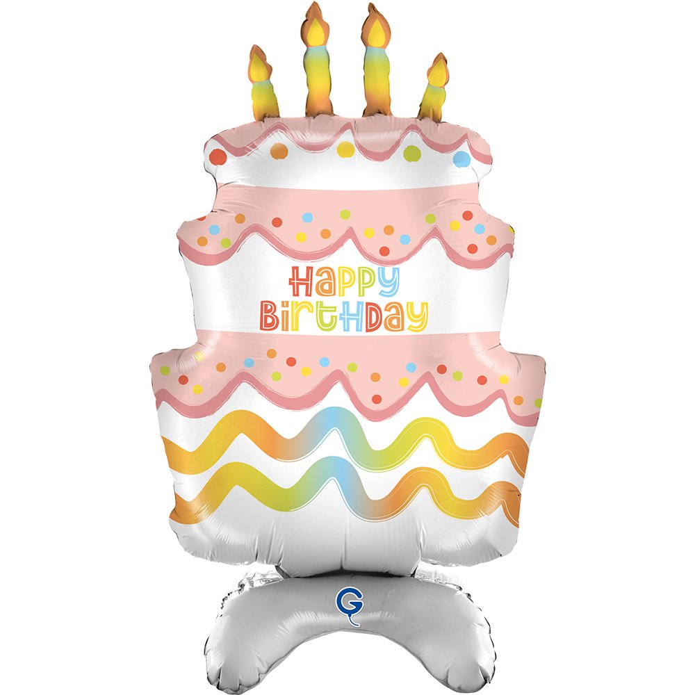 Grabo 29 inch Birthday Cake Standup Foil Balloon