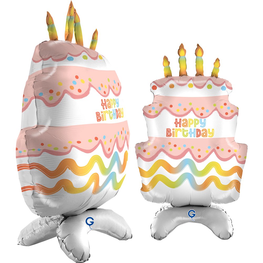 Grabo 29 inch Birthday Cake Standup Foil Balloon