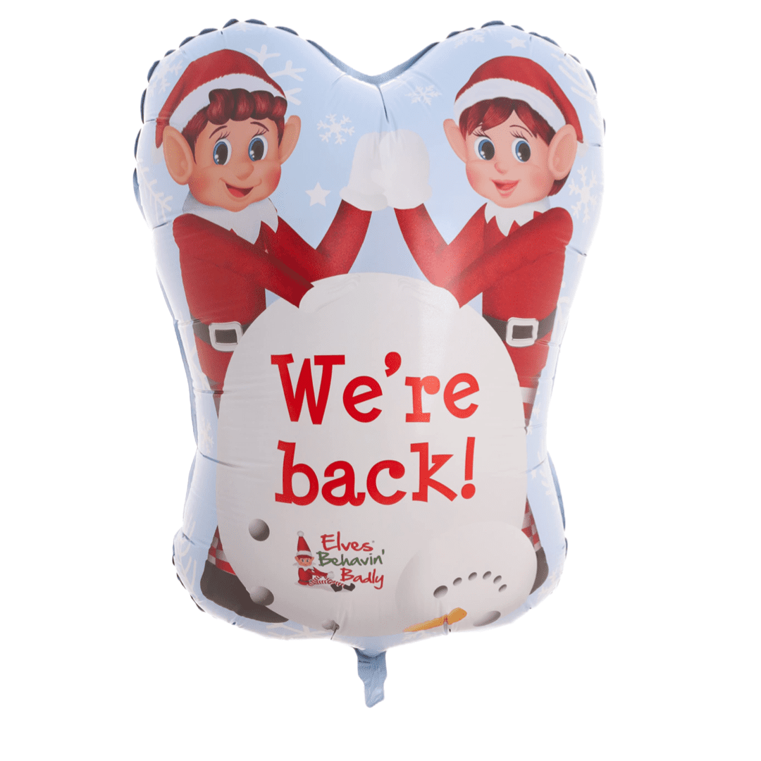 Grabo 23inch Elves Behavin Badly We're Back Pale Blue Foil Balloon (unpackaged)