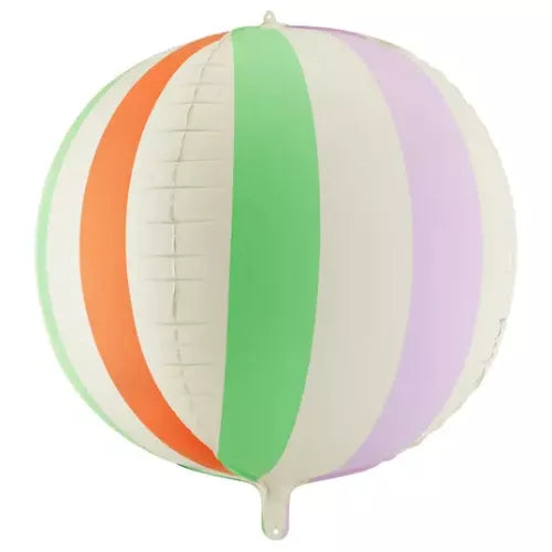 Party Deco 30 inch Matte Pastel Stripe Ball Foil Balloon