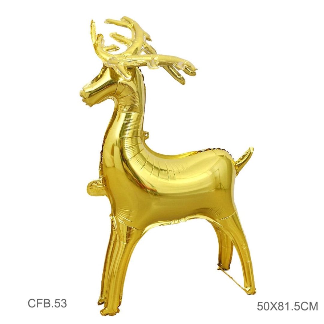 32 x 20 inch Gold Christmas Reindeer Standing Foil Balloon