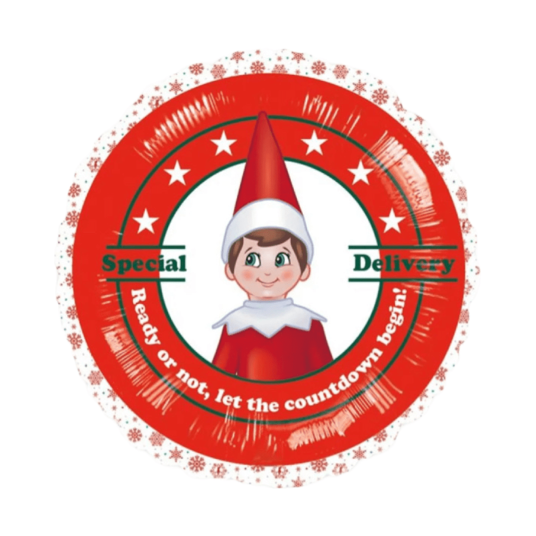 Amscan 18 inch Special Delivery Elf on Shelf Round Foil Balloon