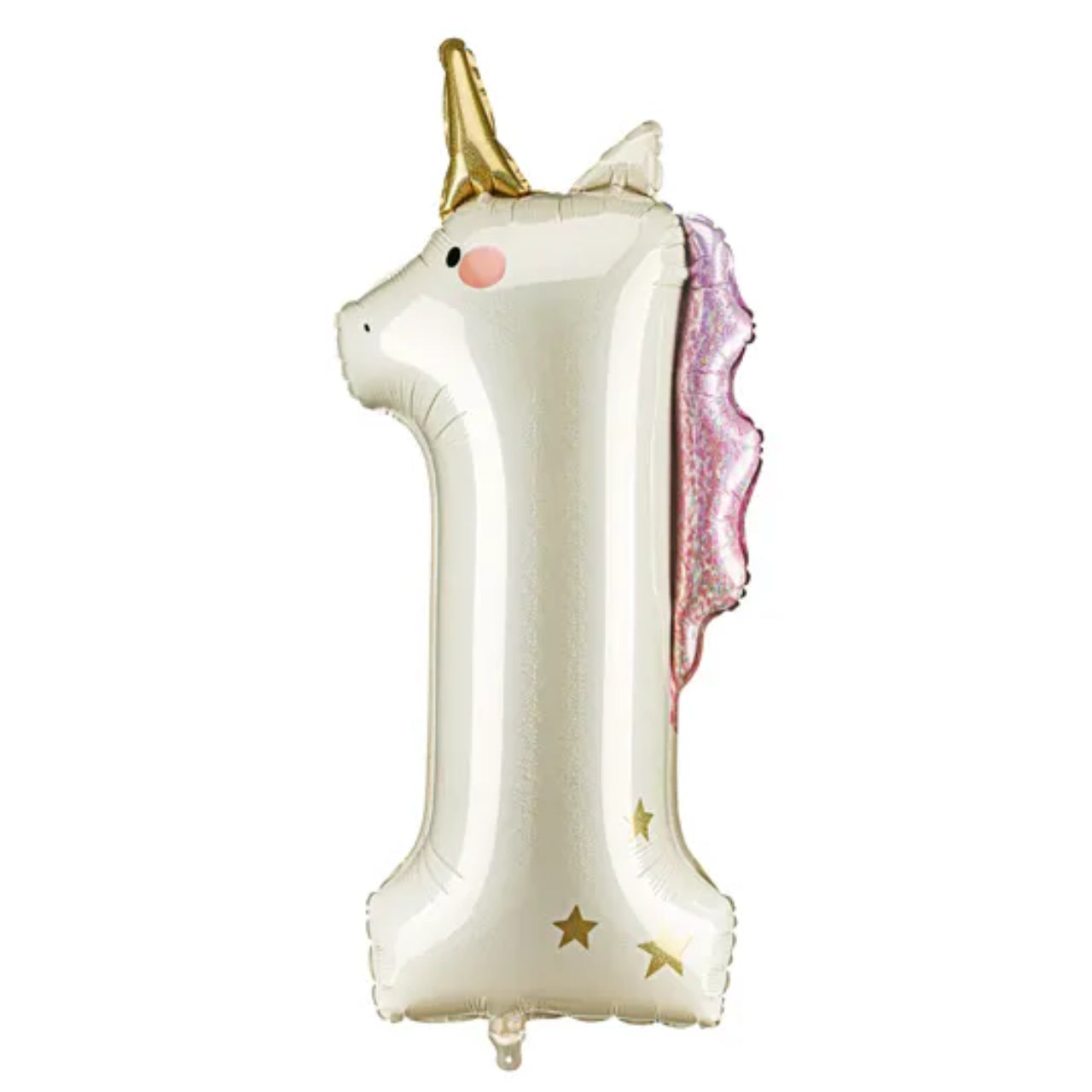Party Deco 37 inch Unicorn Holo Number 1 Foil Balloon