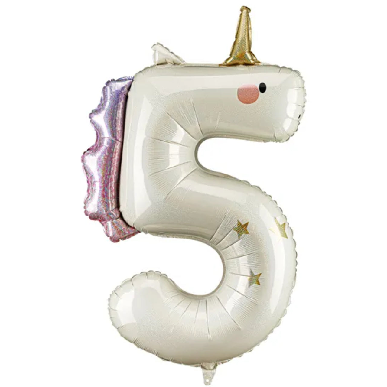 37 inch Unicorn Holo Number 5 Foil Balloon
