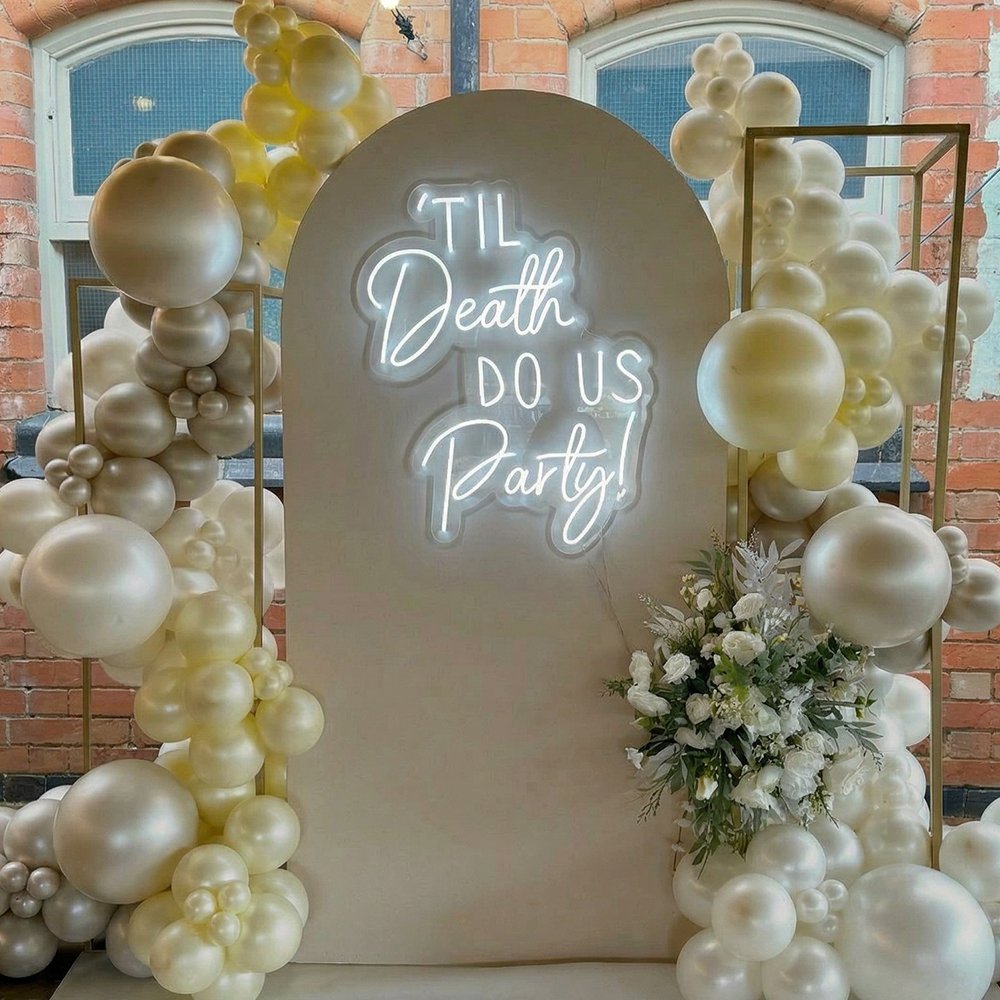 TIL Death DO US Party Neon Sign- Cool White 80x65cm