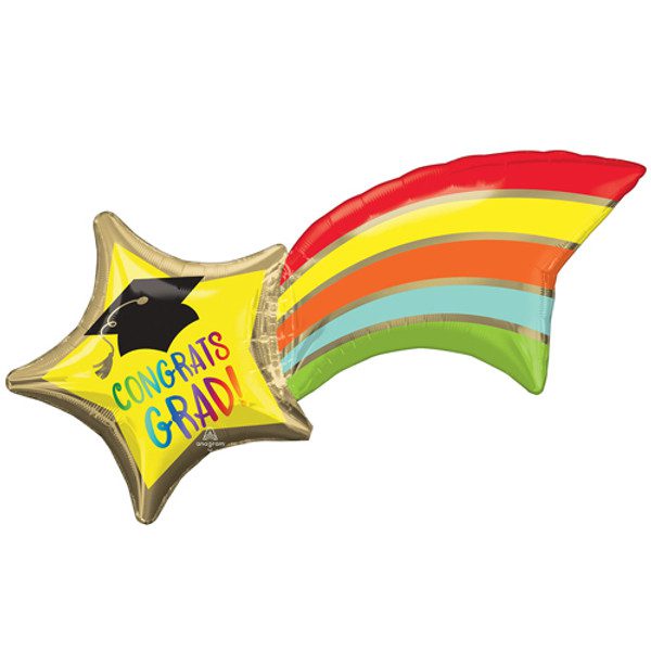 Amscan 27 inch Rainbow Congrats Grad Supershape Foil Balloon_4276101-500__71927