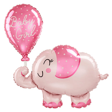Anagram 31 inch Baby Girl Elephant Foil Balloon