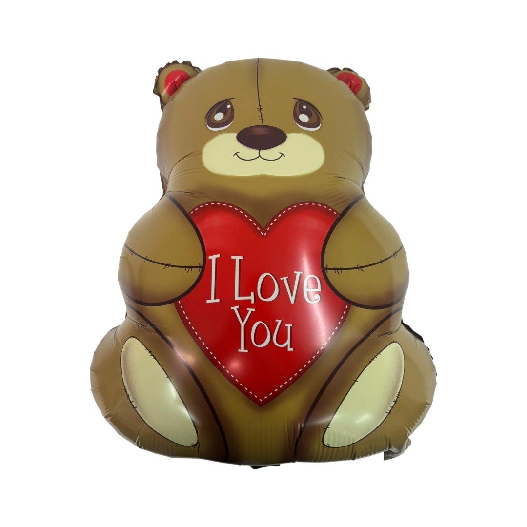 45x68cm Brown Bear I Love You Heart Foil Balloon