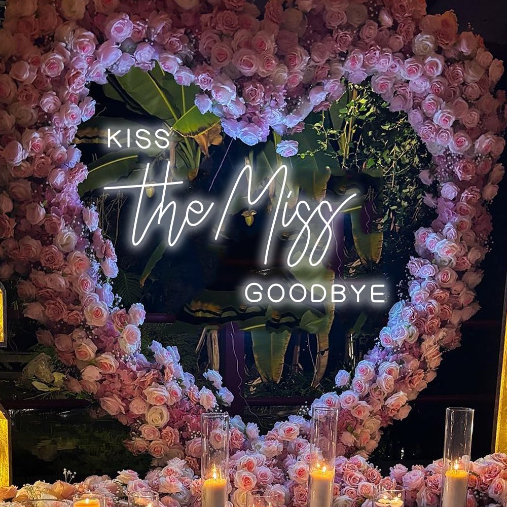 Kiss The Miss GOODBYE Neon Sign 85x54cm - Cool White