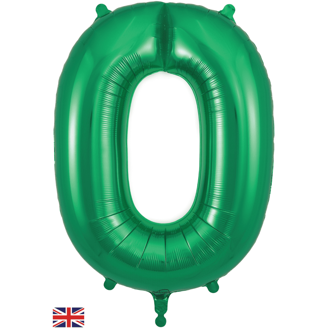 Oaktree 34 inch Number 0 Green Balloons_604100