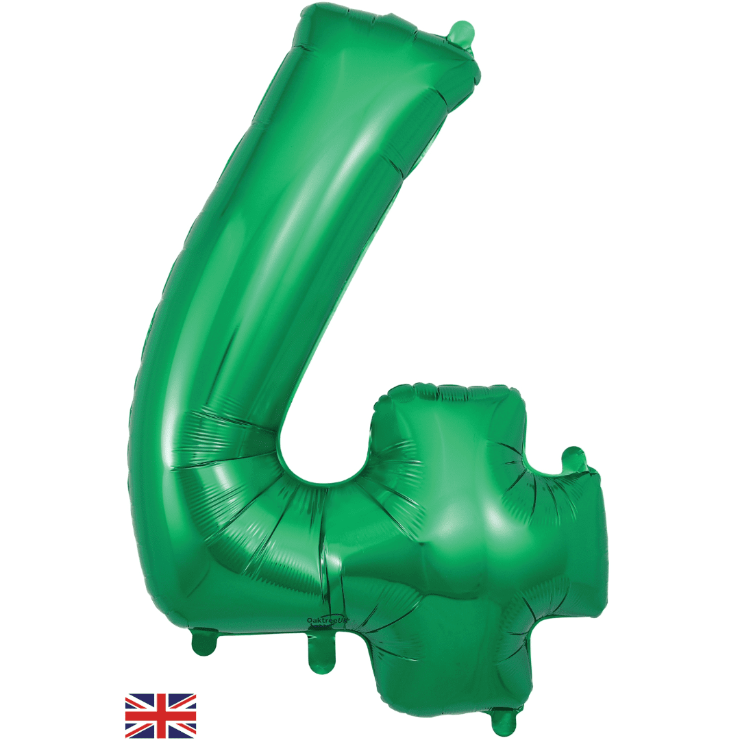 Oaktree 34 inch Number 4 Green Balloons_604148