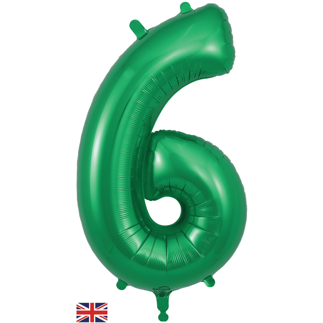 Oaktree 34 inch Number 6 Green Balloons_604162