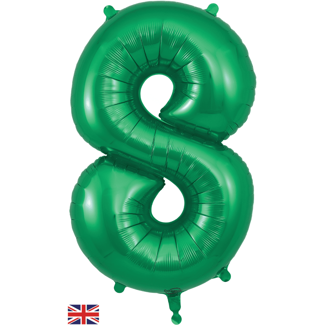 Oaktree 34 inch Number 8 Green Balloons_604186