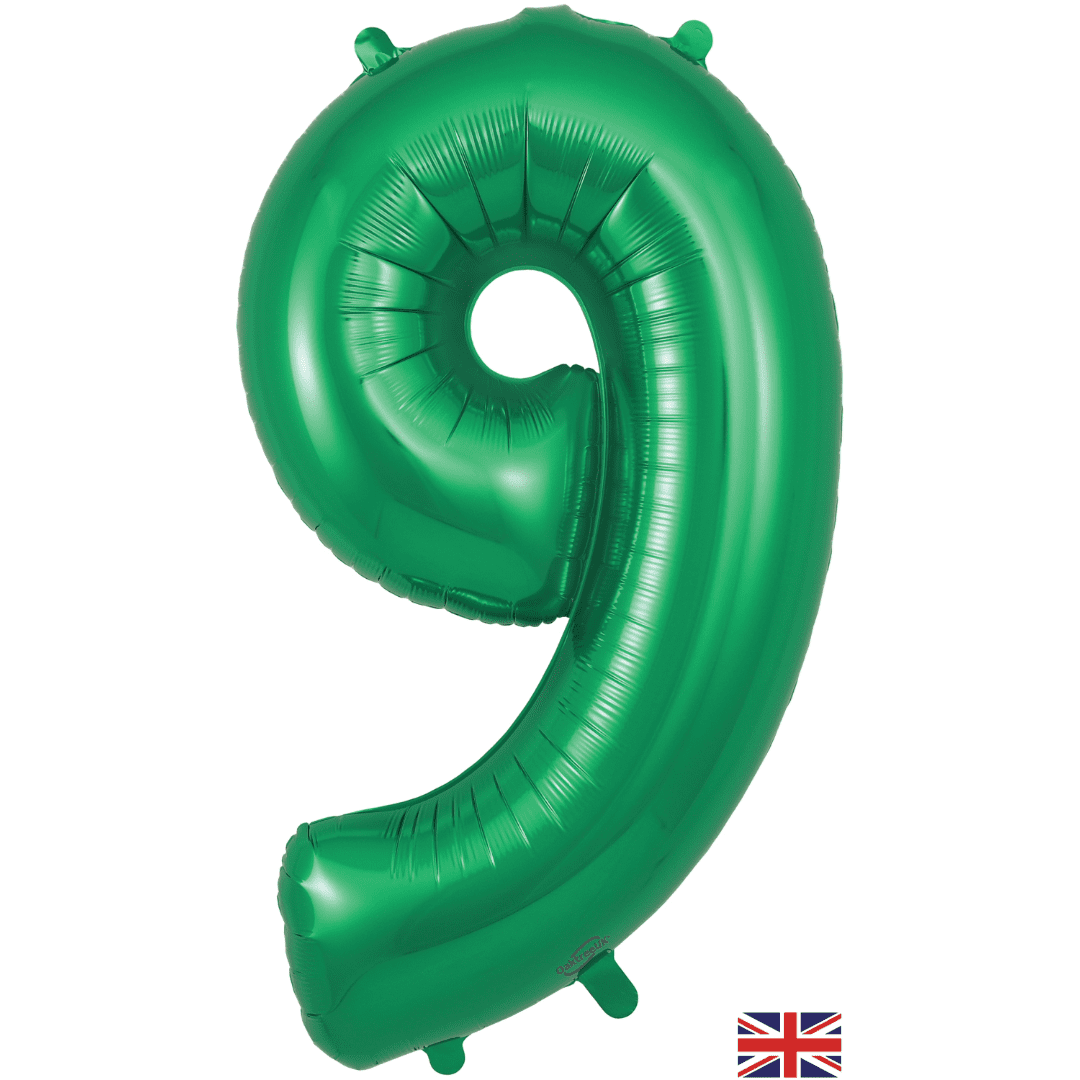 Oaktree 34 inch Number 9 Green Balloons_604193