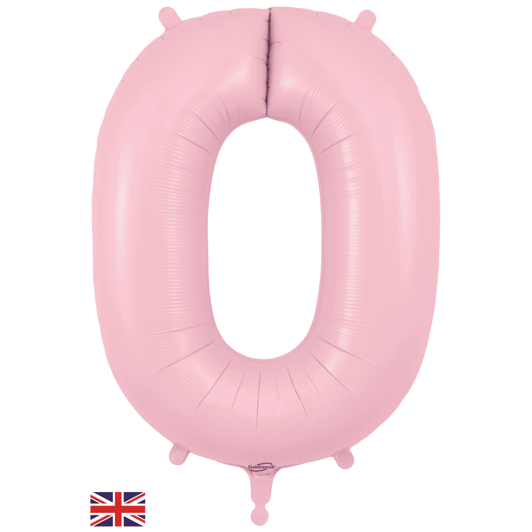Oaktree 34 inch Number 0 Matte Pink Balloons_604209