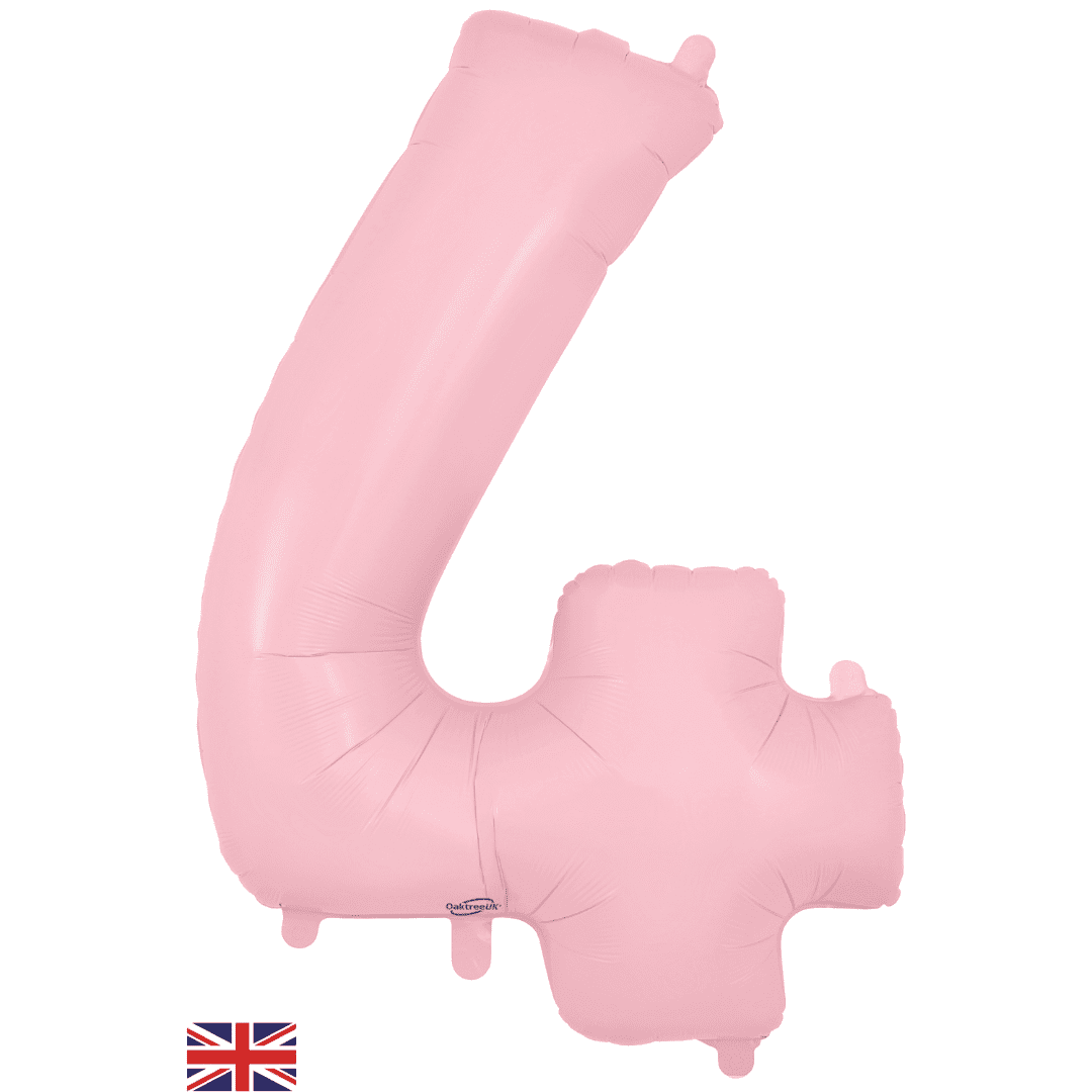 Oaktree 34 inch Number 4 Matte Pink Balloons_6604247